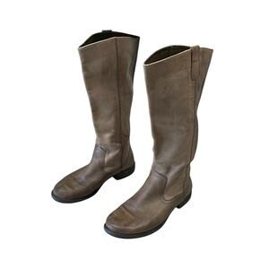 Abeo Women’s Sz 7 Mid Calf Mocha Brown Leather Boots Comfortable Foam Inserts